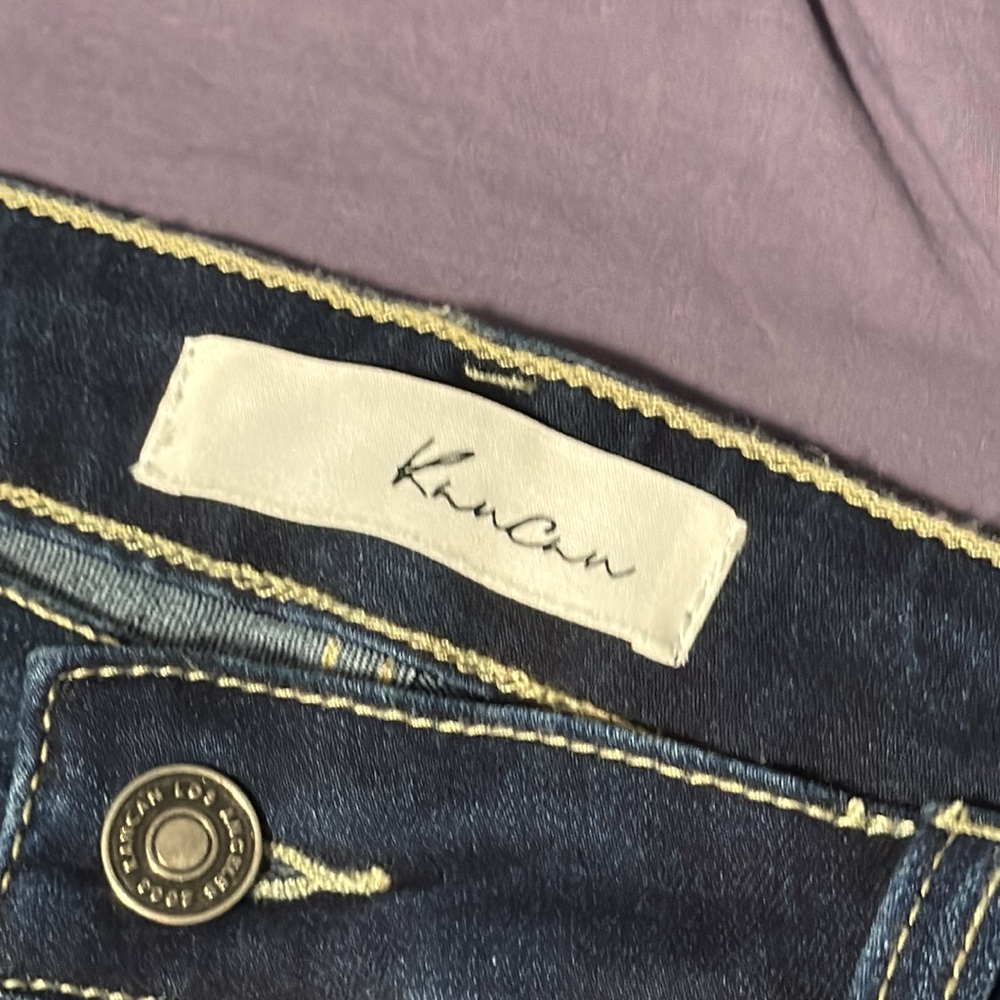 KanCan Women's Dark Blue Faded Skinny Jeans - Picture 5 of 7